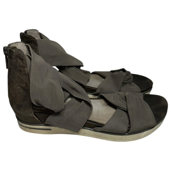 Eileen Fisher Women’s Size 8.5 Gray Mesh Zanya Strappy Platform Zip Back Sandals - Picture 8 of 10